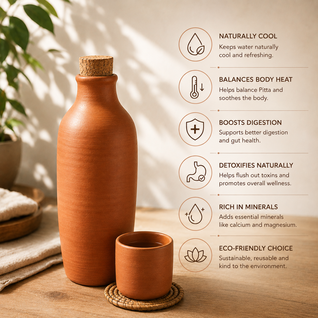 6 Wonderful Benefits of Drinking Water from a Clay Bottle